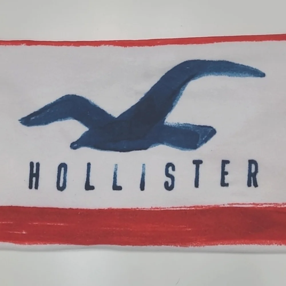 Hollister Graphic Brand Name Logo Swim Towel Striped Flag Beach Pool Blanket